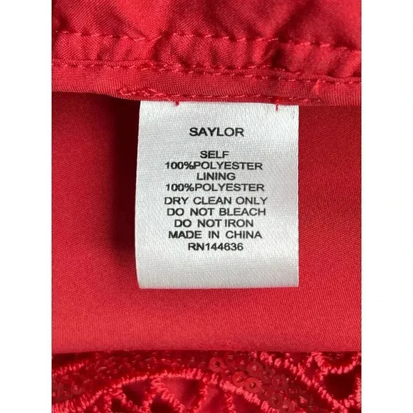SAYLOR Carley Red sequin scalloped trim slip mini dress size XS Party Holiday - Picture 6 of 7